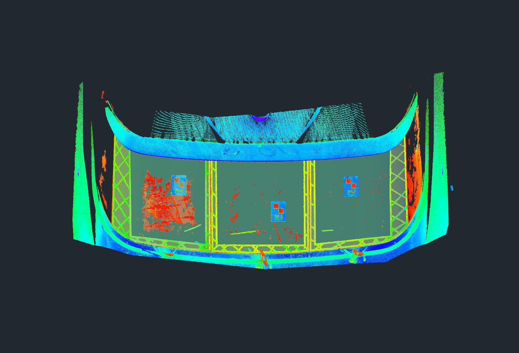 Point cloud of equipment from a 3D laser scan